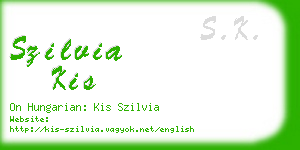 szilvia kis business card